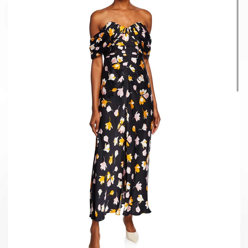 Self Portrait Off-Shoulder Floral Printed Dress